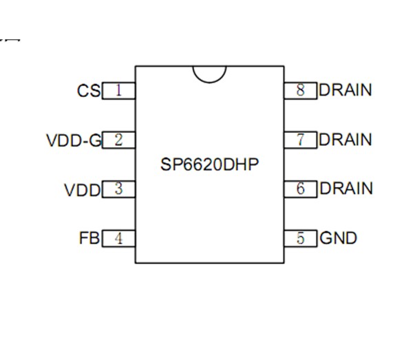 SP6620DHP 18W 高性能、低功耗開關電源控制芯片